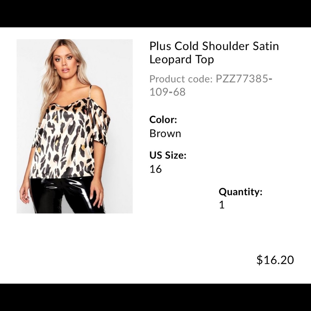 Plus satin leopard top